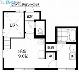 学校町メトロ ワンルームの間取図画像