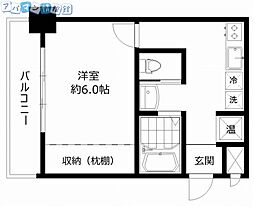 チサンマンション大川前 1Kの間取図画像