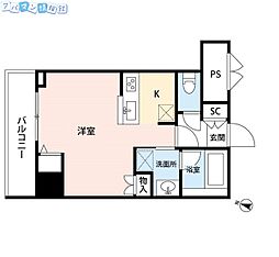 パークソレイユ弐番館 ワンルームの間取図画像