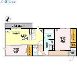 CLASSEUM幸西I 2LDKの間取図画像