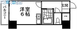 パレ・ドール日の出 ワンルームの間取図画像
