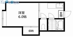 第七西山荘 1Kの間取図画像