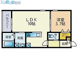 THEURBAN南万代町 1LDKの間取図画像