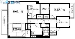 ダイアパレス水島町 3LDKの間取図画像