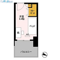 ロイヤルパークスER万代 ワンルームの間取図画像