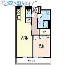 ベレオ南笹口1 1LDKの間取図画像