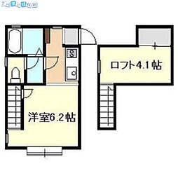 クレセントイーグル 1Kの間取図画像