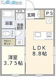 アーバンブランチ鳥屋野南 1LDKの間取図画像