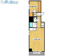 トーカンマンション柾谷小路 1LDKの間取図画像