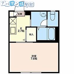メゾン田町 1Kの間取図画像