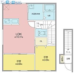 Maison de Rich 川岸町 2DKの間取図画像
