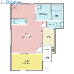 Maison de Rich 川岸町 1LDKの間取図画像