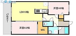 kokomo天神尾 2LDKの間取図画像