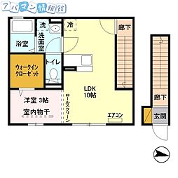 ロベール新和 1LDKの間取図画像