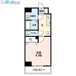 サウスレジデンス 1Kの間取図画像