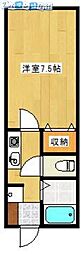 アイビーハウス 1Kの間取図画像