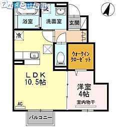 セジュール近江 1LDKの間取図画像