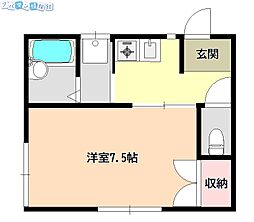 フレグランス 1Kの間取図画像