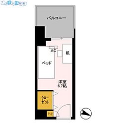 ロイヤルパークスER万代 ワンルームの間取図画像
