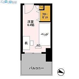 ロイヤルパークスER万代 ワンルームの間取図画像