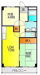 メゾンボルタ 2LDKの間取図画像