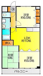 サン・フローラ中川 3LDKの間取図画像