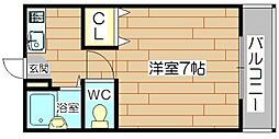 T'SSQUAREnomicho 1Kの間取図画像
