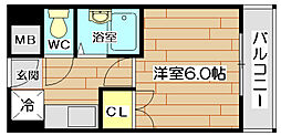 富田駅前エスアイマンション 1Kの間取図画像