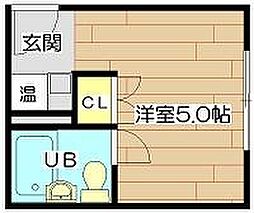ドゥエル高槻 ワンルームの間取図画像