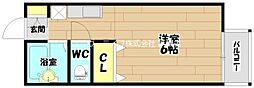 タウンコート城西 1Kの間取図画像