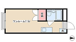 ハイムタナベ ワンルームの間取図画像