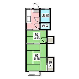 ローク目白台 1階2Kの間取り