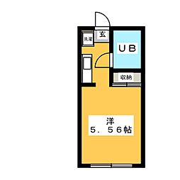 第1グリーンヒル ワンルームの間取図画像