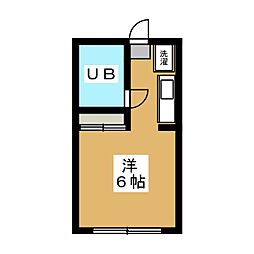 第1グリーンヒル ワンルームの間取図画像
