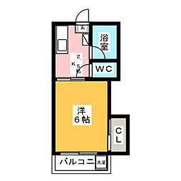 小野寺コーポ 1Kの間取図画像