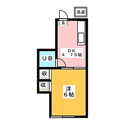 アズ新宿 1DKの間取図画像