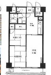 ライオンズマンション初台 3DKの間取図画像