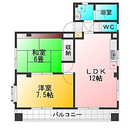 コーポコージロー 2LDKの間取図画像