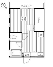 清和ハイツ ワンルームの間取図画像