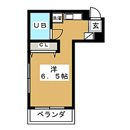 ハイム山川 ワンルームの間取図画像