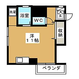 宇佐見マンション ワンルームの間取図画像