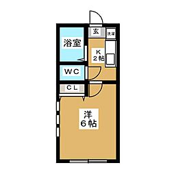 グランエッグス野方 1Kの間取図画像