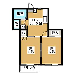 メゾンサニー 2DKの間取図画像
