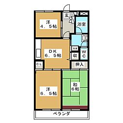 ヒルトップマンション 3DKの間取図画像