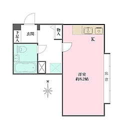 ウィスタリアガーデン ワンルームの間取図画像