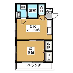 荻窪サイト 1DKの間取図画像