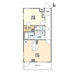 プラムガーデン関根 1LDKの間取図画像