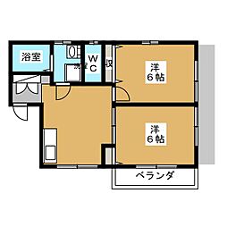 クレール・メゾン鷺宮 2LDKの間取図画像