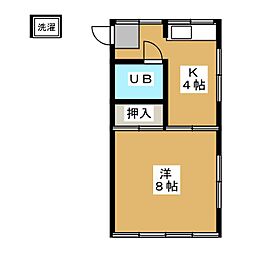 ハイツ松ノ木 1Kの間取図画像
