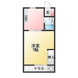 第二ガーデンハイツ 1Kの間取図画像